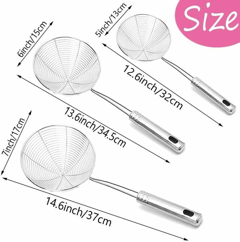 3 Piece Stainless Steel Spider Skimmer - Image 2