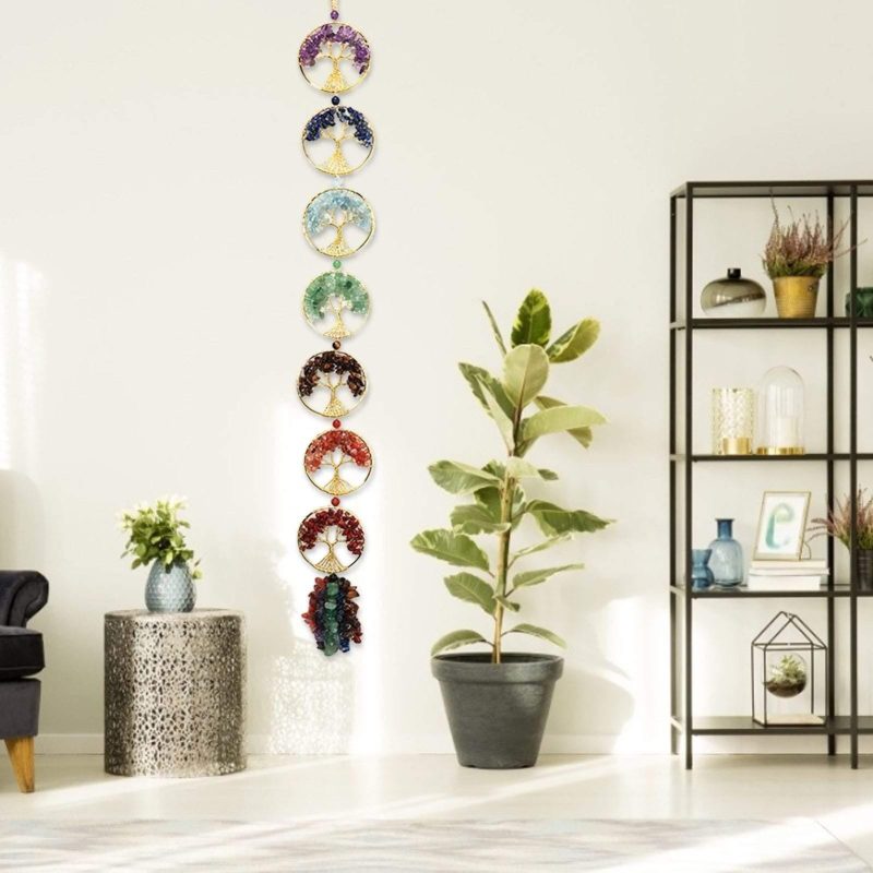 7 Chakra Tree Of Life Wall Hanging Pendant - Image 3