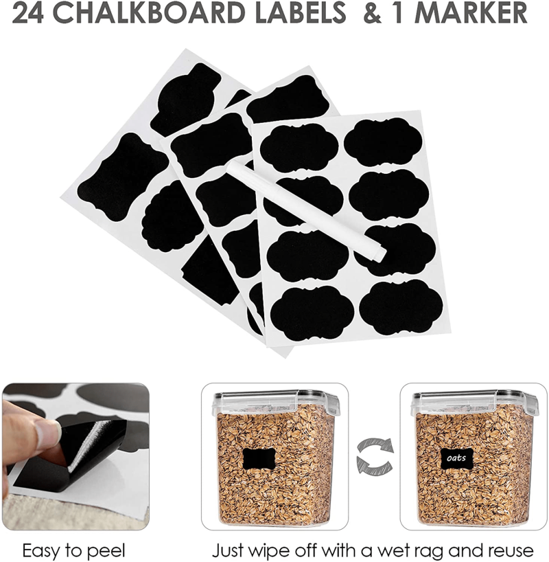 15 pcs Airtight Food Storage Containers Set with Lids, ,Include 24 Labels - Image 7