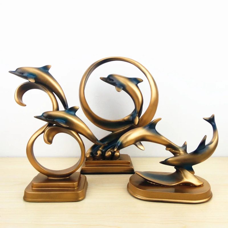 30cm originality resin dolphin Animal Model Crafts Art European Style Living Room Home DecorationOrnaments Unique Gift - Image 3