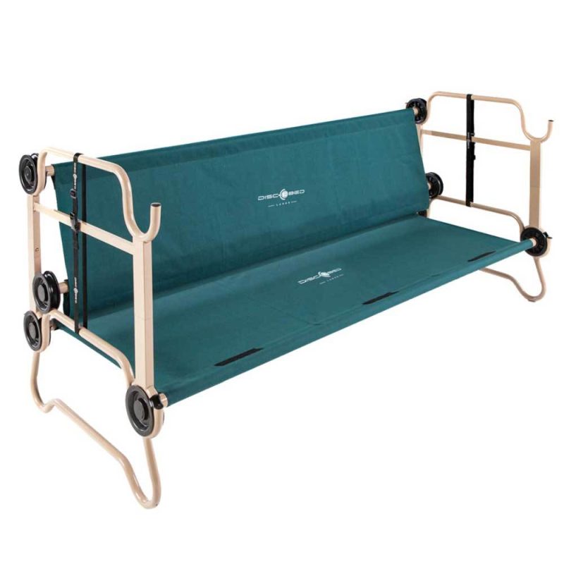 Disc-O-Bed Large Cam-O-Bunk Benchable Double Cot with Storage Organizers, Green - Image 7