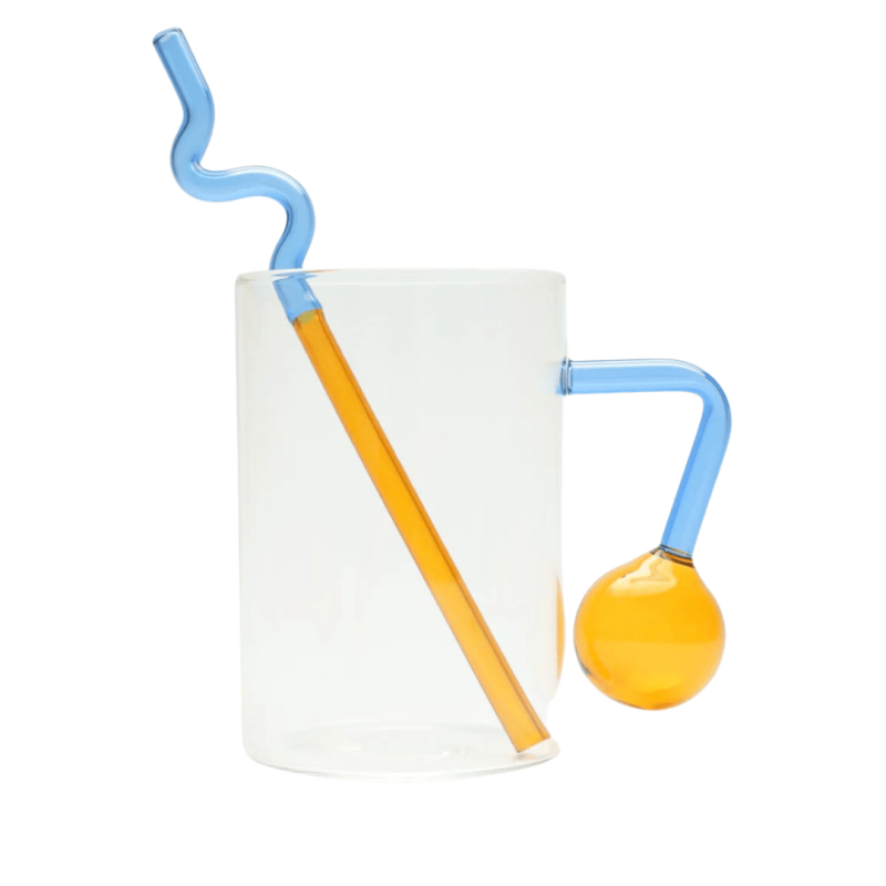 Abstract Mug Blue Amber - Image 3