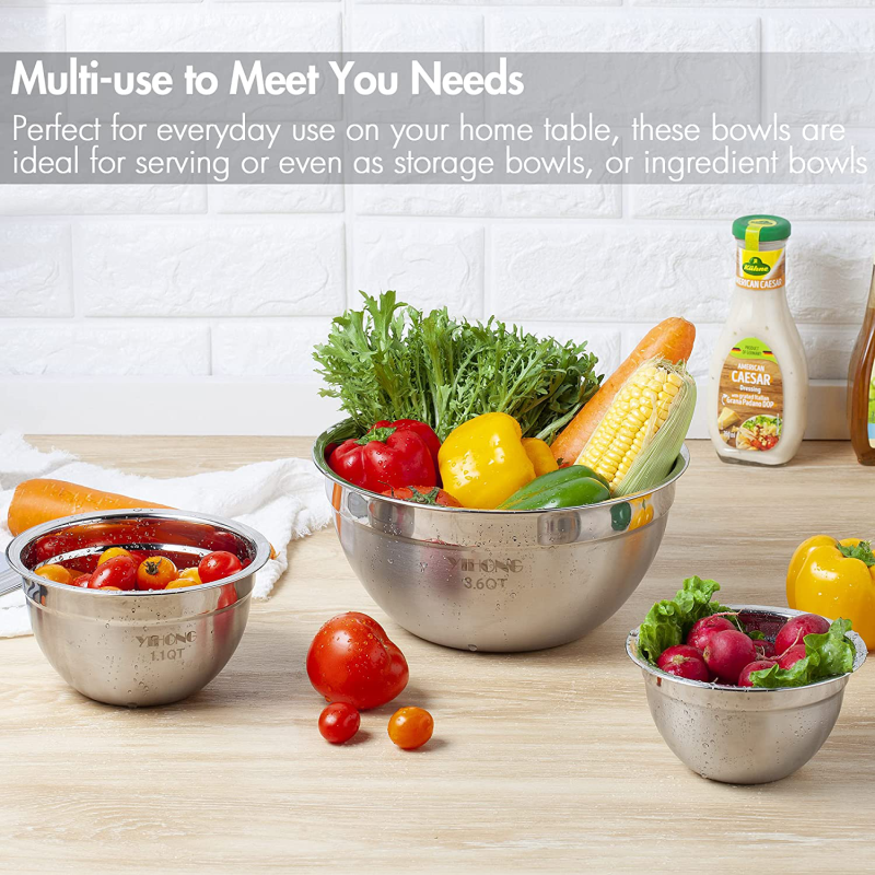 7 Piece Stainless Steel Mixing Bowls with Airtight Lids. - Image 4