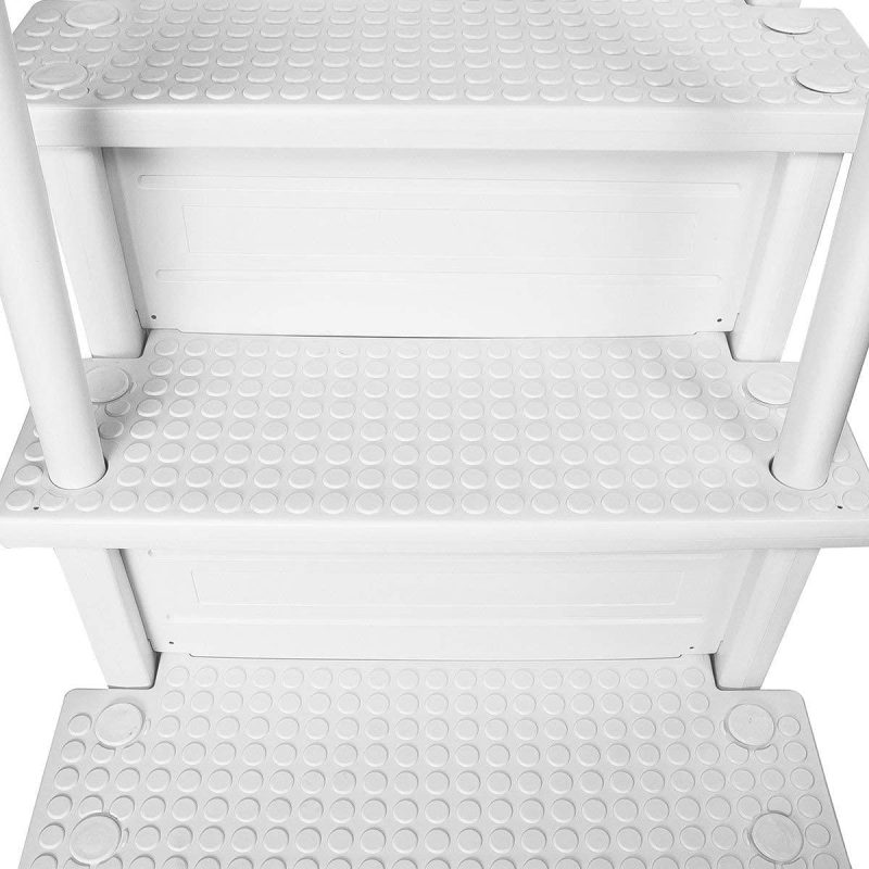Aqua Select Above Ground Anti-Slip Pool Steps to Deck | Safety Swimming Pool Ladder | Designed for Above Ground Swimming Pools | Holds Up to 400 Pounds | White - Image 7