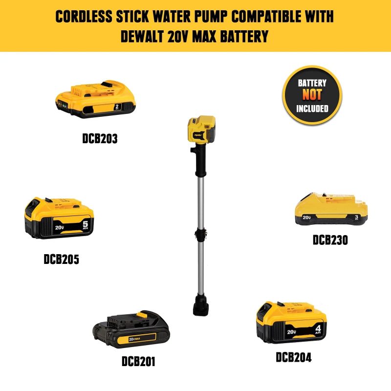 Mellif Cordless Stick Water Transfer Pump for Dewalt 20V MAX Battery - Image 3