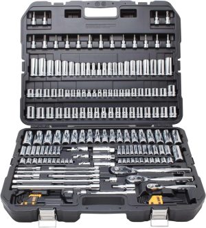 Mechanics Tool Set, SAE and Metric, 1/2, 1/4, 3/8 Drive Sizes, 192-Piece (DWMT75049) �C Multi