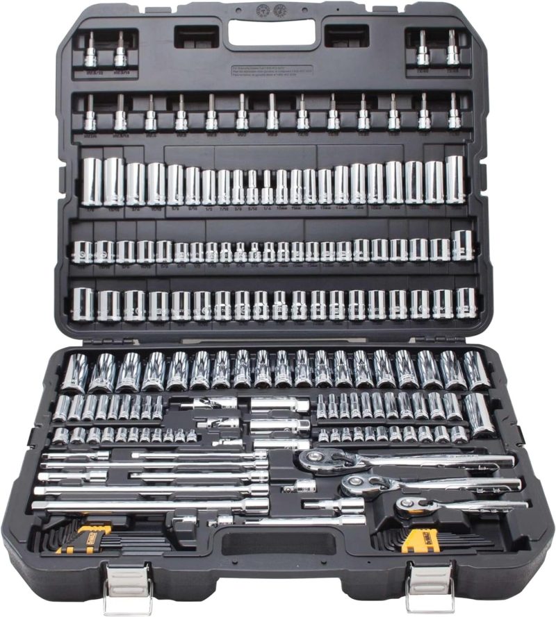 Mechanics Tool Set, SAE and Metric, 1/2, 1/4, 3/8 Drive Sizes, 192-Piece (DWMT75049) �C Multi