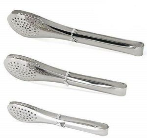 3 Piece Stainless Steel, Heavy Duty, Salad, BBQ, Serving Food Tongs