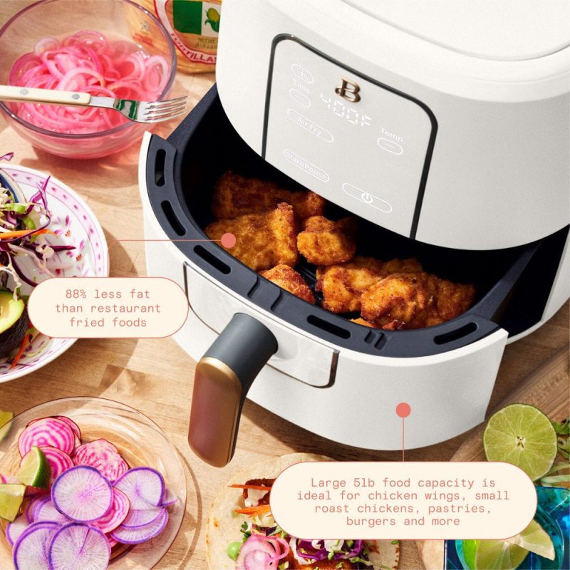 Beautiful 6-Quart Air Fryer with Turbocrisp Technology and Touch-Activated Display, White Icing by Drew Barrymore - Image 5