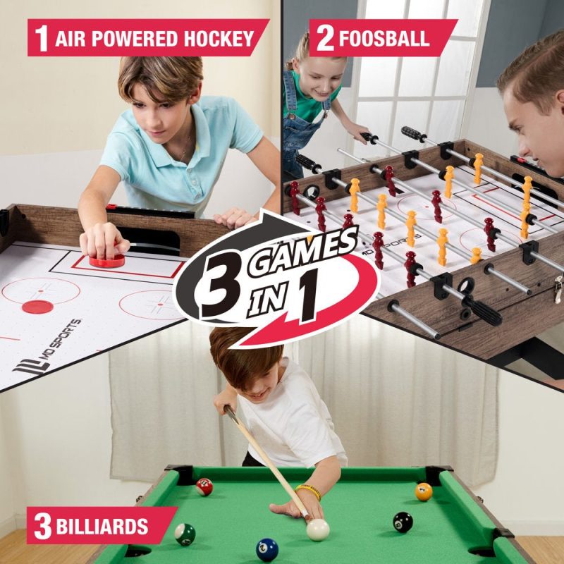 MD Sports 48" Combo Air Powered Hockey, Foosball, and Billiard Game Table - Image 4