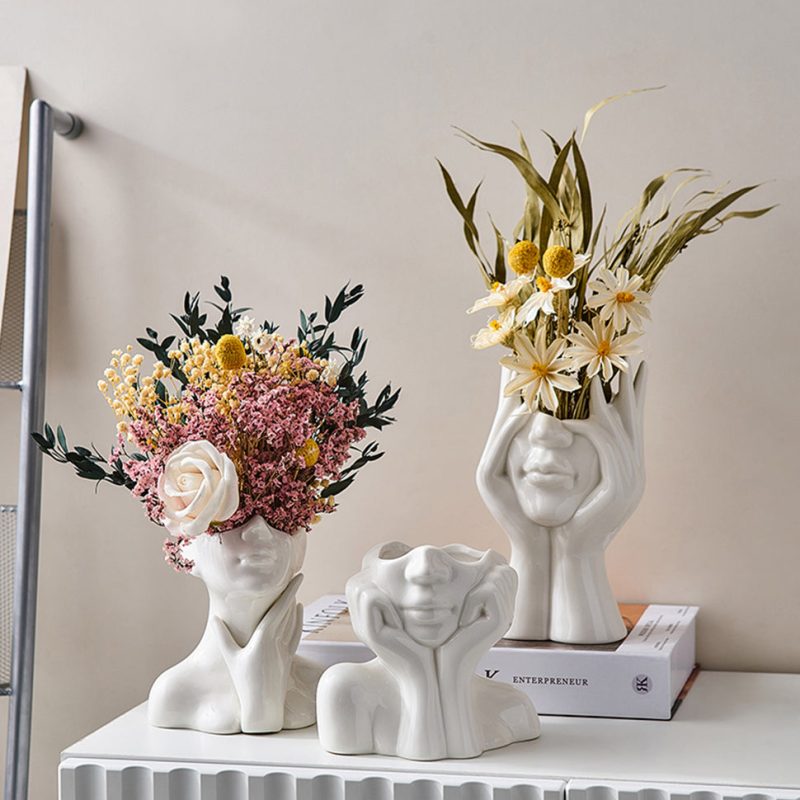 Abstract Facial Expression Vase - Image 3