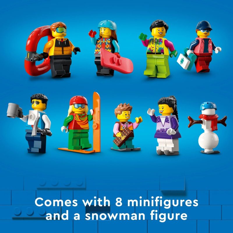 LEGO City Ski and Climbing Center 60366 Building Toy Set, 3-Level Building with a Ski Slope, 8 Minifigures and 2 Animal Figures for Imaginative Winter Sports Play, Fun Gift Idea for Kids and Ski Fans - Image 7