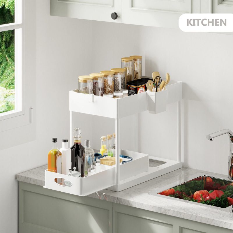 1 Pack or 2 Pack Under Sink Organizers with 2 Tier Sliding Drawers - Image 23