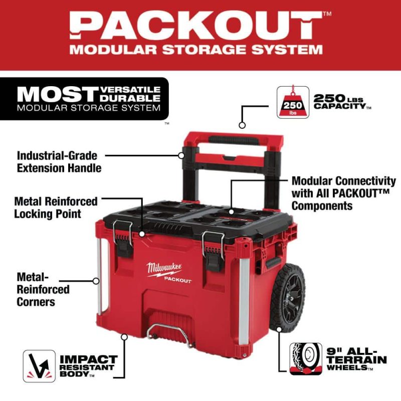 MW PACKOUT 22 in. Rolling Tool Box, 22 in. Large Tool Box and 22 in. Medium Tool Box 8426-8425-8424 - Image 3