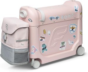 JetKids by Stokke Travel Bundle - Includes Kid Ride-On Suitcase & In-Flight Bed + Crew BackPack - Best for Ages 3-7