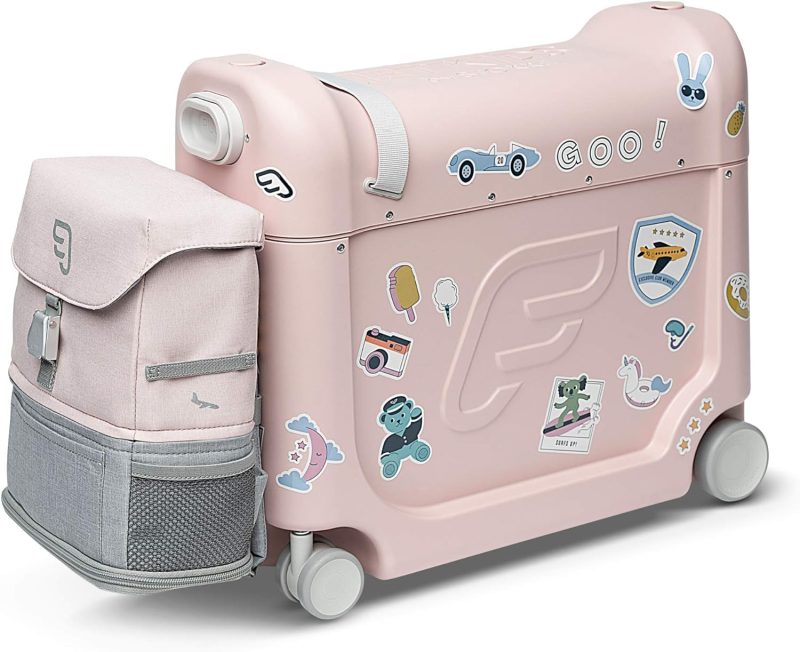 JetKids by Stokke Travel Bundle - Includes Kid Ride-On Suitcase & In-Flight Bed + Crew BackPack - Best for Ages 3-7