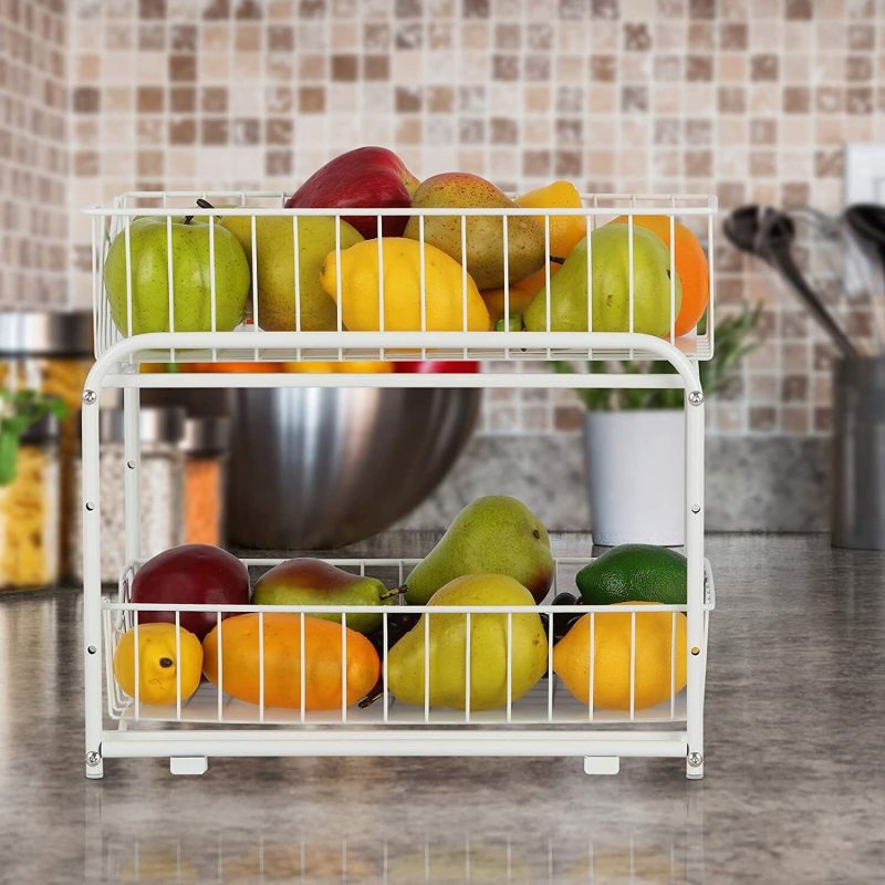 2-Tier Under Sink Organizer w/ Sliding Storage Drawer,Cabinet Organizer Kitchen - Image 4