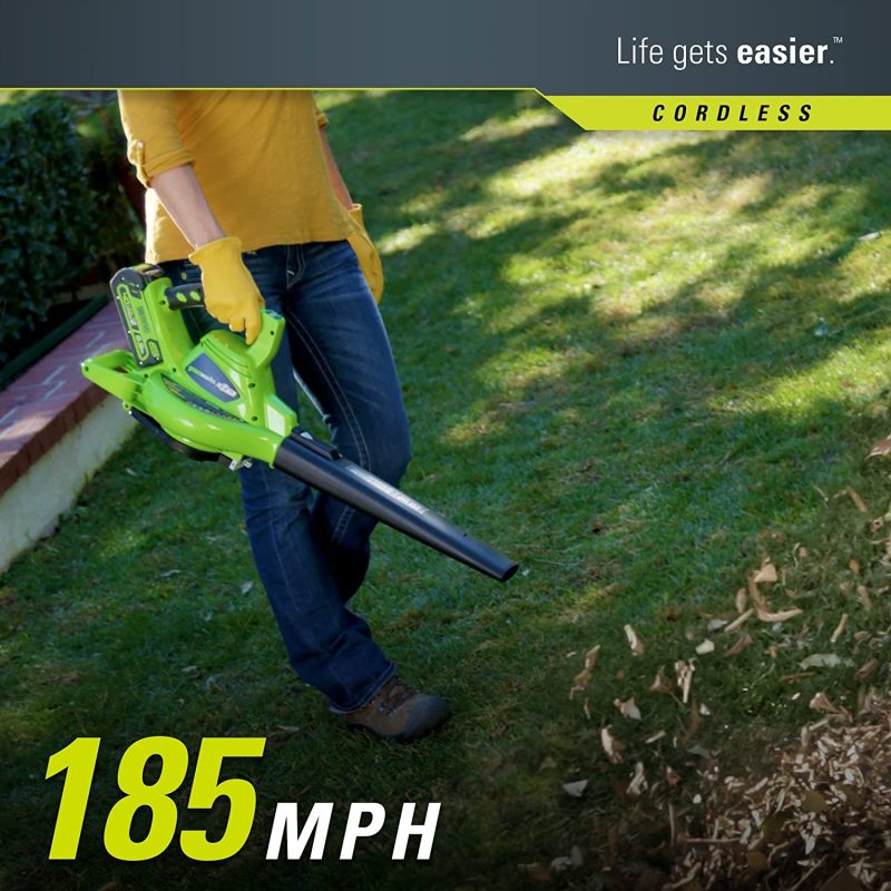 40V 185 MPH Variable Speed Cordless Leaf Blower/Vacuum, 4.0Ah Battery and Charger Included 24322 - Image 7