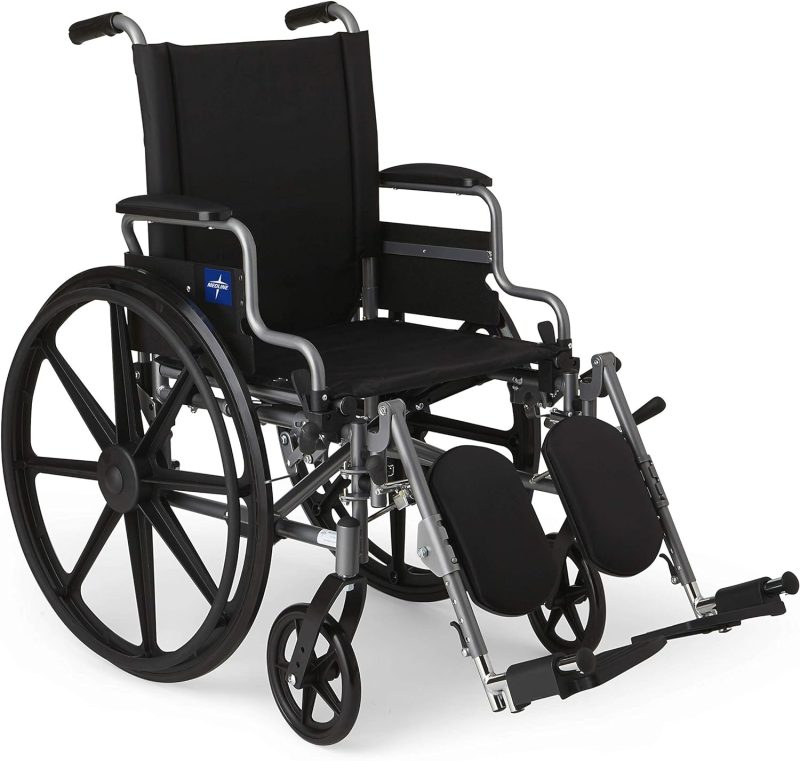 Lightweight Wheelchair for Adults With Swing-Back, Desk-Length Arms, Elevating Leg Rests; 18W" x 16"D Seat - Image 4