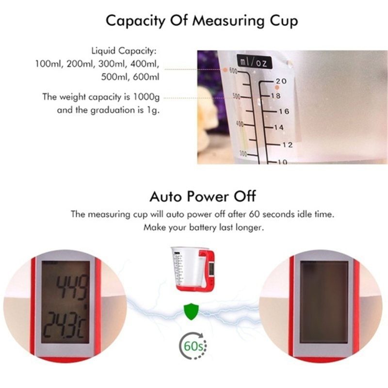 1000g Electronic Digital Kitchen Measurement Cup with LCD Display - Image 7