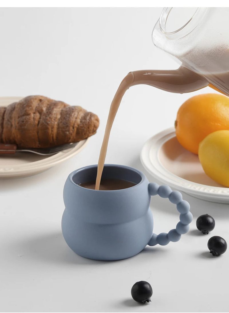 250ml Creative Ceramic Mug Cute Coffee Cup Breakfast Milk Cup Nordic Home Decor Handmade Art Afternoon Tea Cup Couple Gifts - Image 9