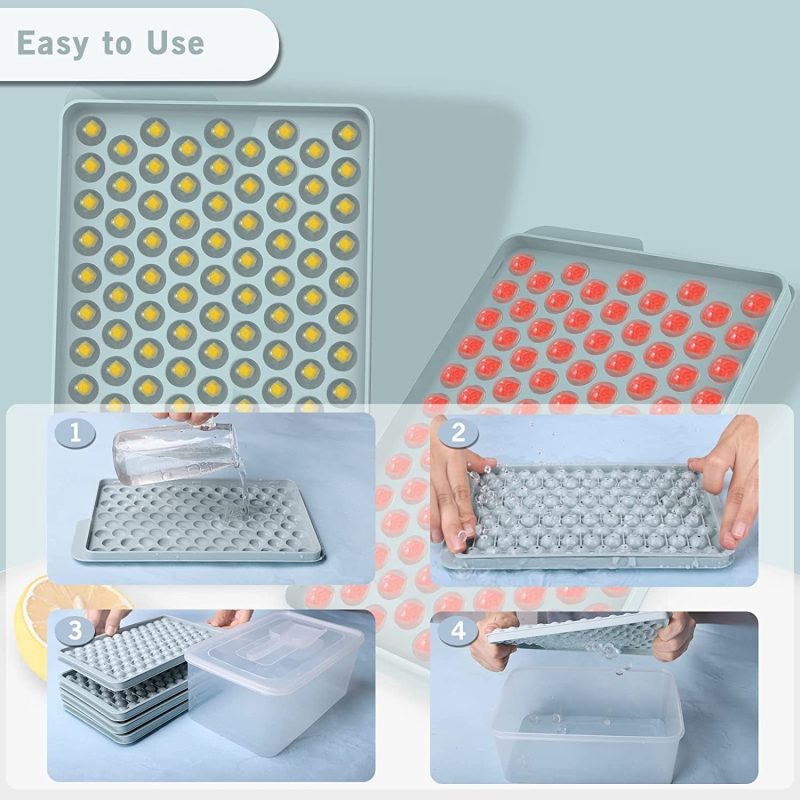 104 X 4pcs Mini Ice Cube Trays & Ice Bin & Ice Scoop - Image 8