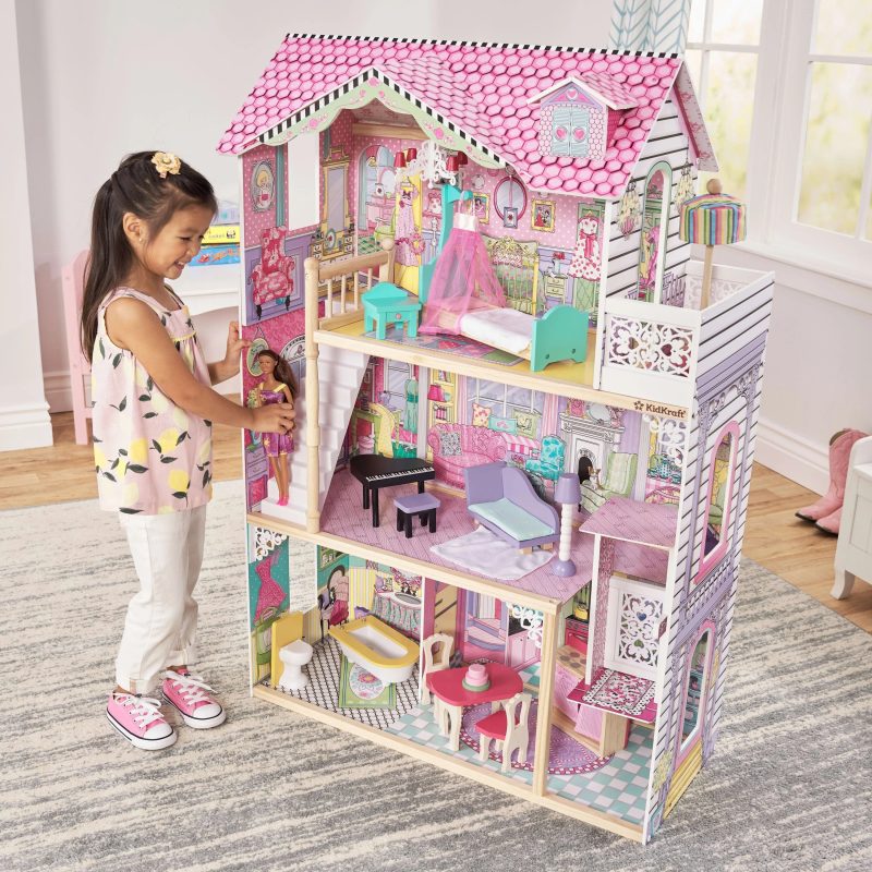 KidKraft Annabelle Wooden Dollhouse with Elevator, 17 Accessories - Image 2