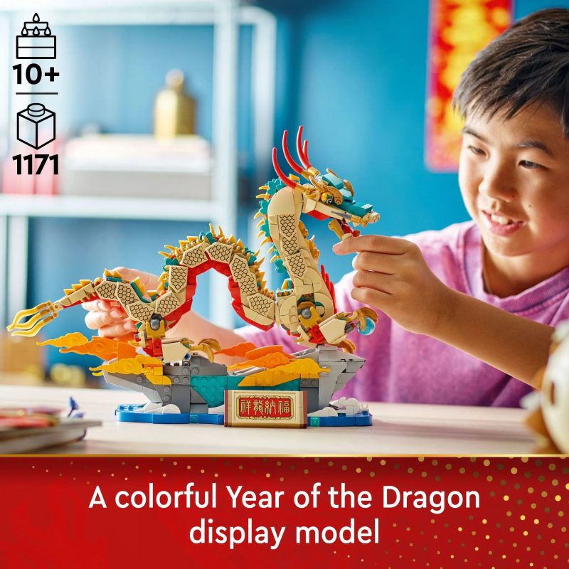 LEGO Spring Festival Auspicious Dragon Buildable Figure, Educational Toy for Kids, Dragon Toy Building Set, Great Spring Festival Decoration or Unique Gift for Boys and Girls Ages 10 and Up, 80112 - Image 3