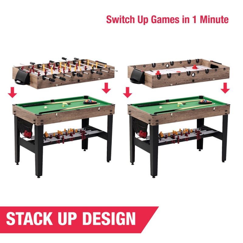 MD Sports 48" Combo Air Powered Hockey, Foosball, and Billiard Game Table - Image 3