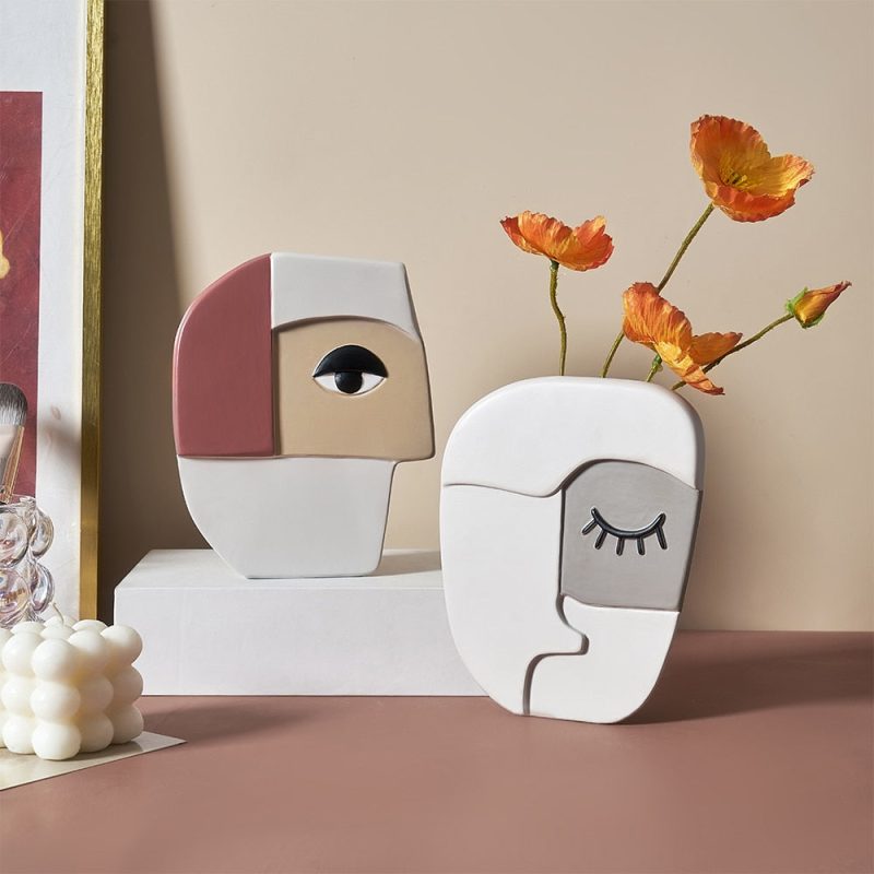 Abstract Art Face Vase - Image 3