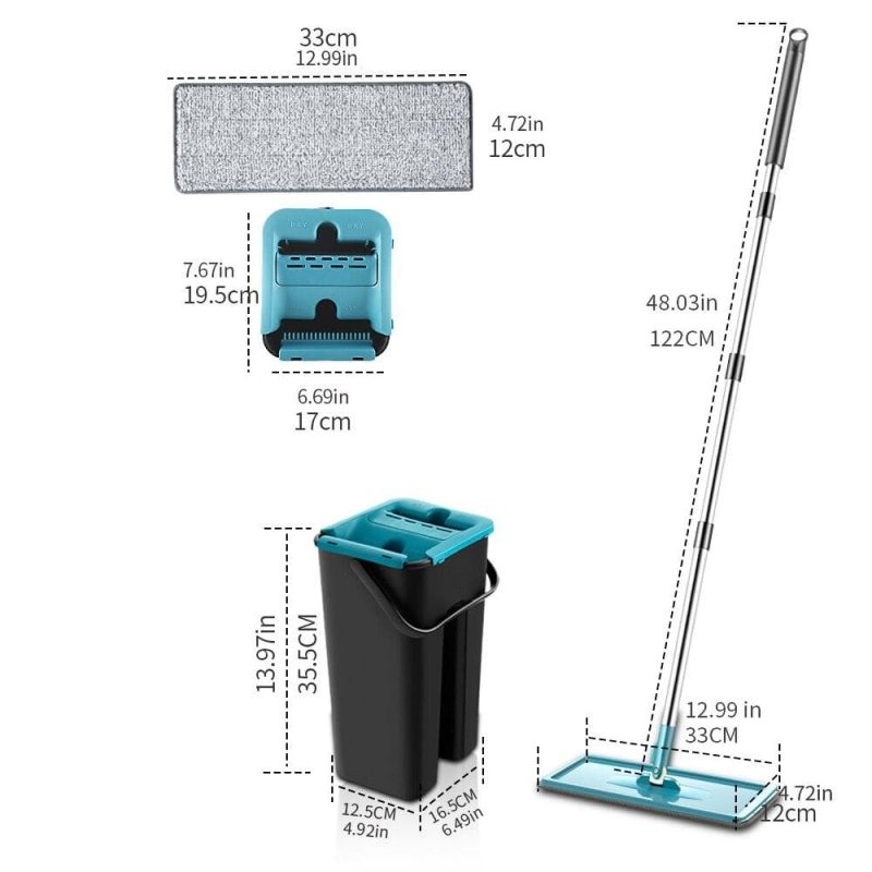 360° Rotating Microfiber Mop with Self-Squeeze Bucket – Eco-Friendly Floor Cleaning - Image 3