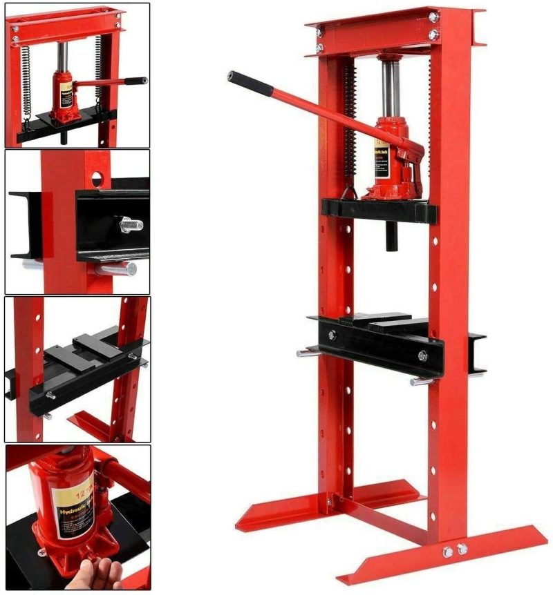 2024 12 Ton Hydraulic Floor Shop Press H-Frame w/Heavy Duty Steel Plates - Image 3