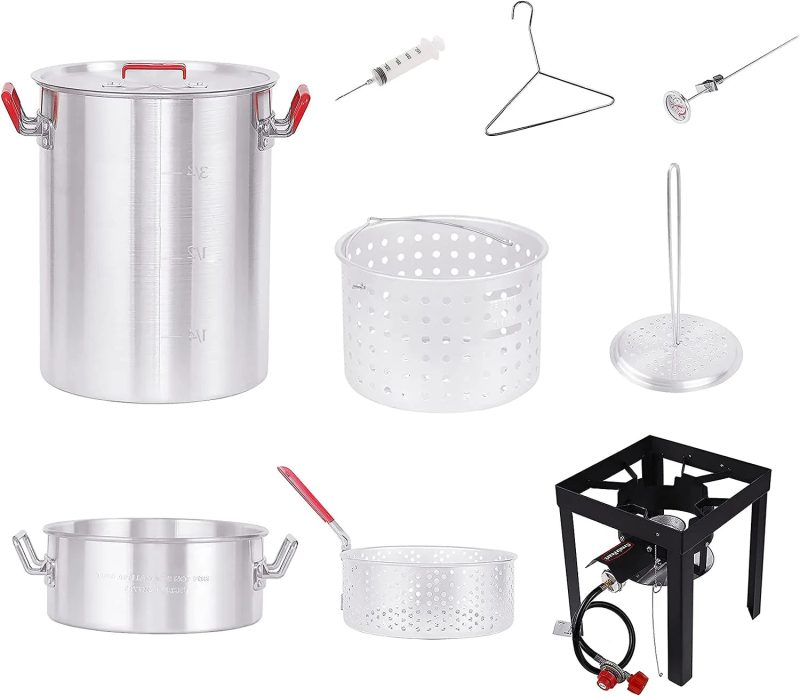 CreoleFeast TFS3010 Propane 30 Qt. Turkey and 10 Qt. Fish Fryer Boiler Steamer Set - Image 2