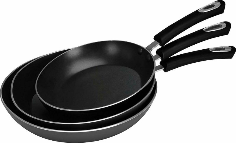 3 Piece Induction Bottom 8′′, 9.5′′, 11 inch Nonstick Frying Pan Set - Image 2
