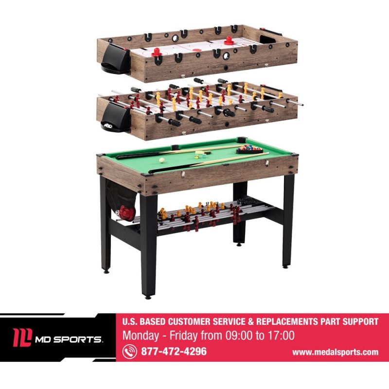 MD Sports 48" Combo Air Powered Hockey, Foosball, and Billiard Game Table - Image 11