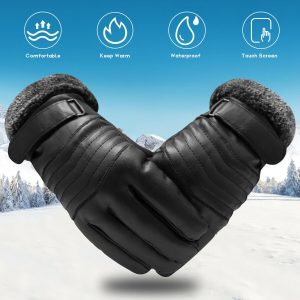 -30°C Leather Waterproof Winter Warm Ski Gloves | Touch Screen Compatible