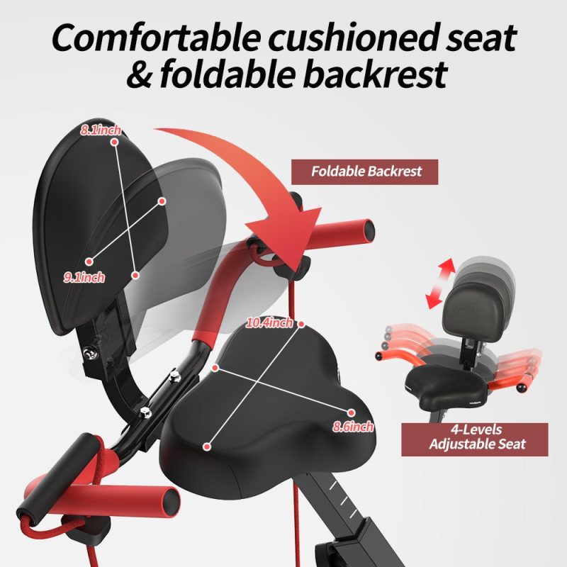 Pooboo 3 In 1 Foldable Exercise Bike Indoor Cycling Bike Workout 300Lb - Image 6