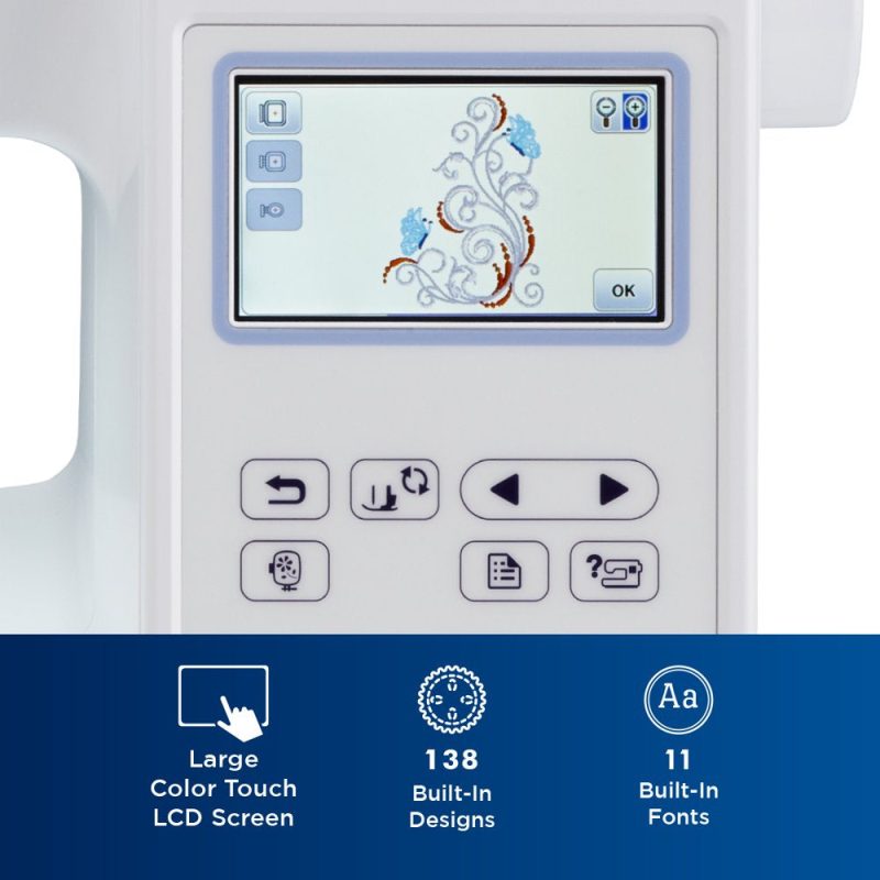 Brother PE800 Computerized Embroidery Machine, 5′′x7′′ Area, LCD Screen, 138 Designs, 11 Fonts, USB Port - Image 3