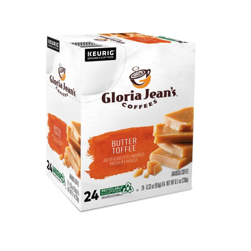 Gloria Jean’s Butter Toffee Medium Roast Coffee K-Cup Pods, 96 Count, Arabica, Recyclable - Image 4