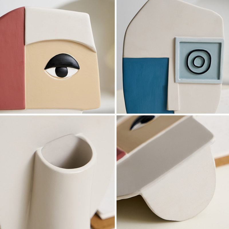 Abstract Art Face Vase - Image 10