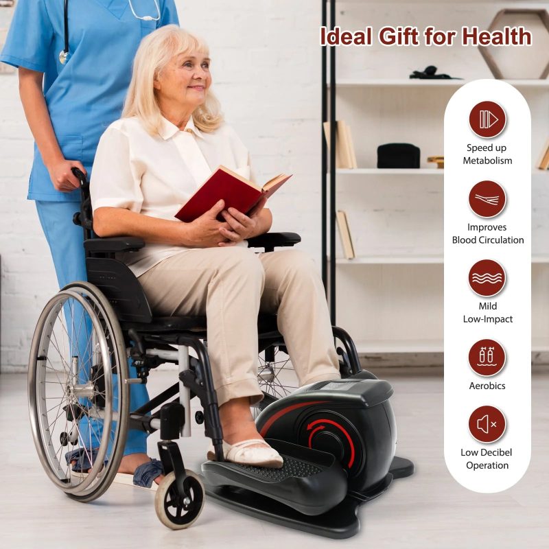 Under Desk Elliptical Machine, Ellipse Leg Exerciser for Seniors Fully Assembled, Quiet & Portable Electric Seated Pedal Exerciser with Remote Control & Adjustable Speeds - Image 2