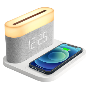 3-in-1 Wireless Charger, LED Lamp & Digital Alarm Clock | Fast Charging Dock