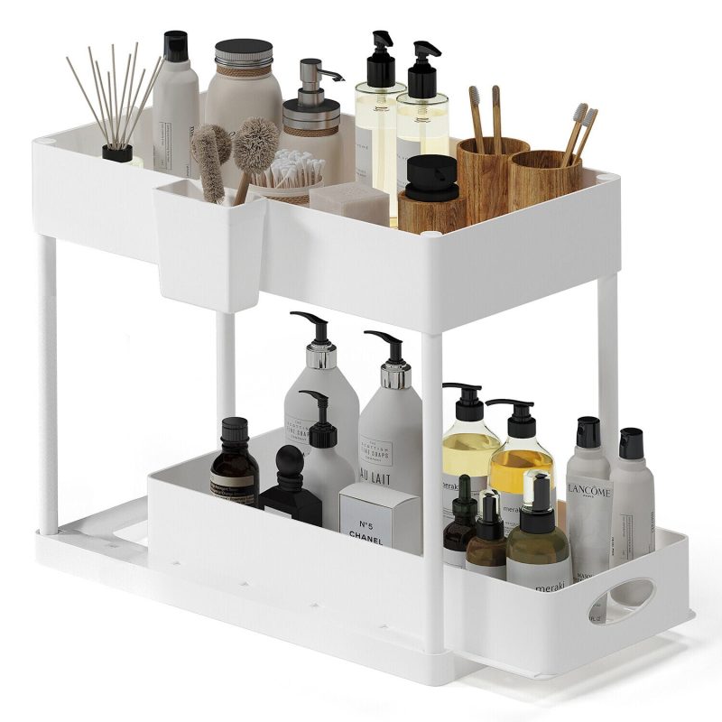 1 Pack or 2 Pack Under Sink Organizers with 2 Tier Sliding Drawers - Image 3