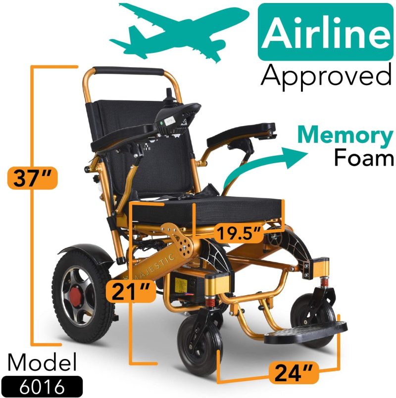 2020 Model Wide Seats Fold & Travel Lightweight Wheelchair Motor Motorized Wheelchairs Electric Silla De Ruedas Power Wheelchair Power Scooter Aviation Travel Safe Heavy Duty Mobility Aids Chair - Image 5