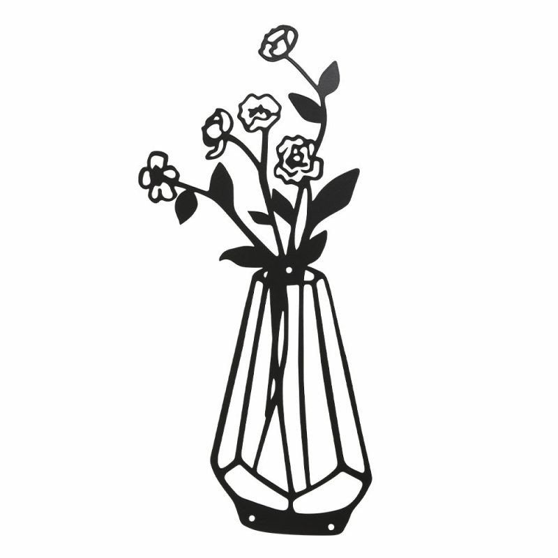 3PC Flat Metal Vase Wall Decor - Image 4