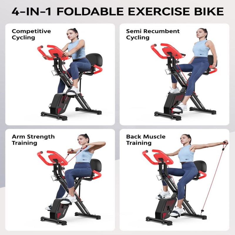 Pooboo 3 In 1 Foldable Exercise Bike Indoor Cycling Bike Workout 300Lb - Image 22