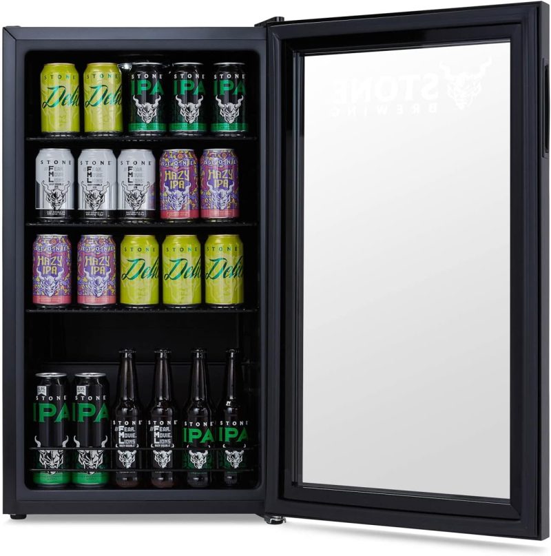 Beverage Refrigerator Cooler | 126 Cans Free Standing with Right Hinge Glass Door | Mini Fridge Beverage Organizer Perfect For Beer, Wine, Soda, And Cooler Drinks - Image 85