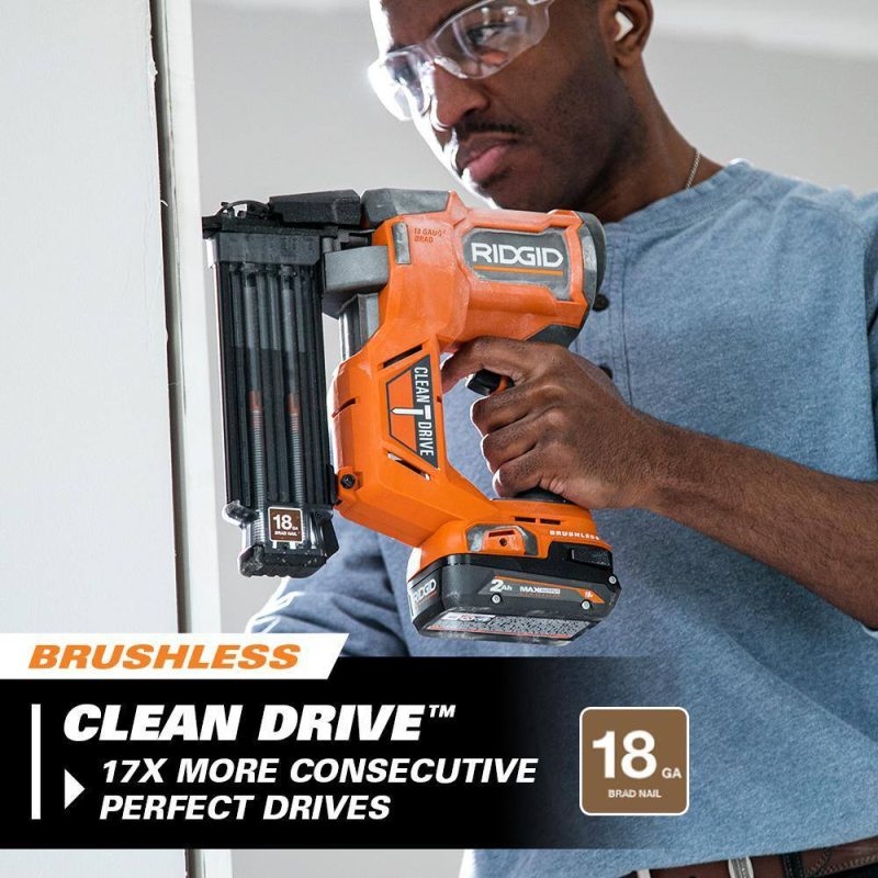 RIDGID 18V Brushless Cordless Nailer Combo Kit with Brad & Finish Nailers, Battery & Charger - Image 4