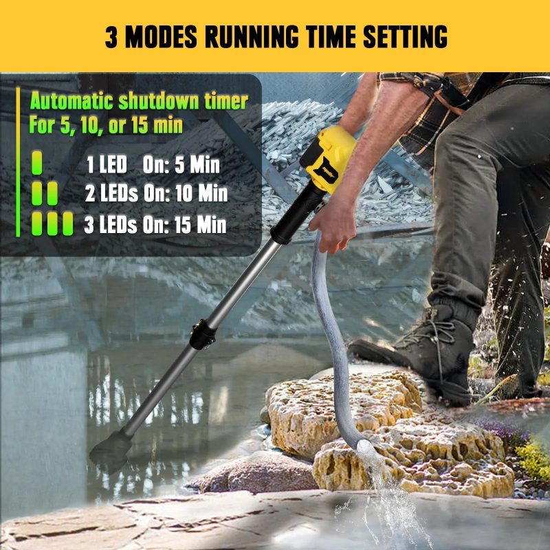 Mellif Cordless Stick Water Transfer Pump for Dewalt 20V MAX Battery - Image 6