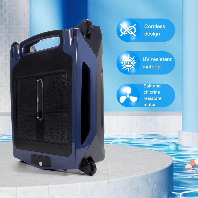 Pool Surface Cleaner Robot with Solar and Rechargeable Dual Mode, Cordless Robotic Pool Cleaner, Smart Pool Skimmer Basket, Automatic Pool Vacuum Cleaner with Auto-Escape and Auto-Turn - Image 5